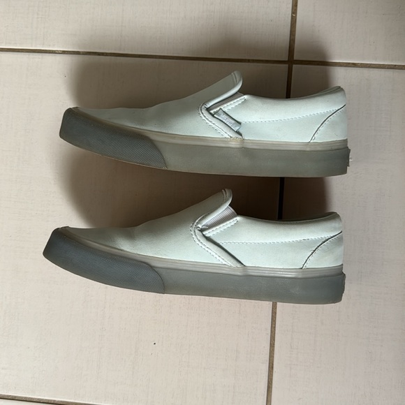 Blue Leather Slip on Vans - Picture 3 of 3